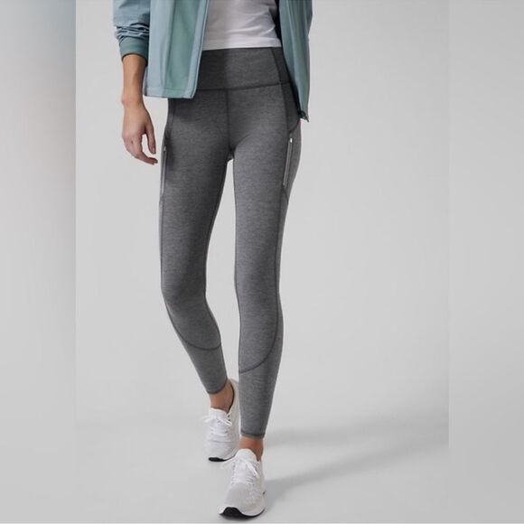 Athleta Rainier Heathered Tights Gray SP - Picture 1 of 10